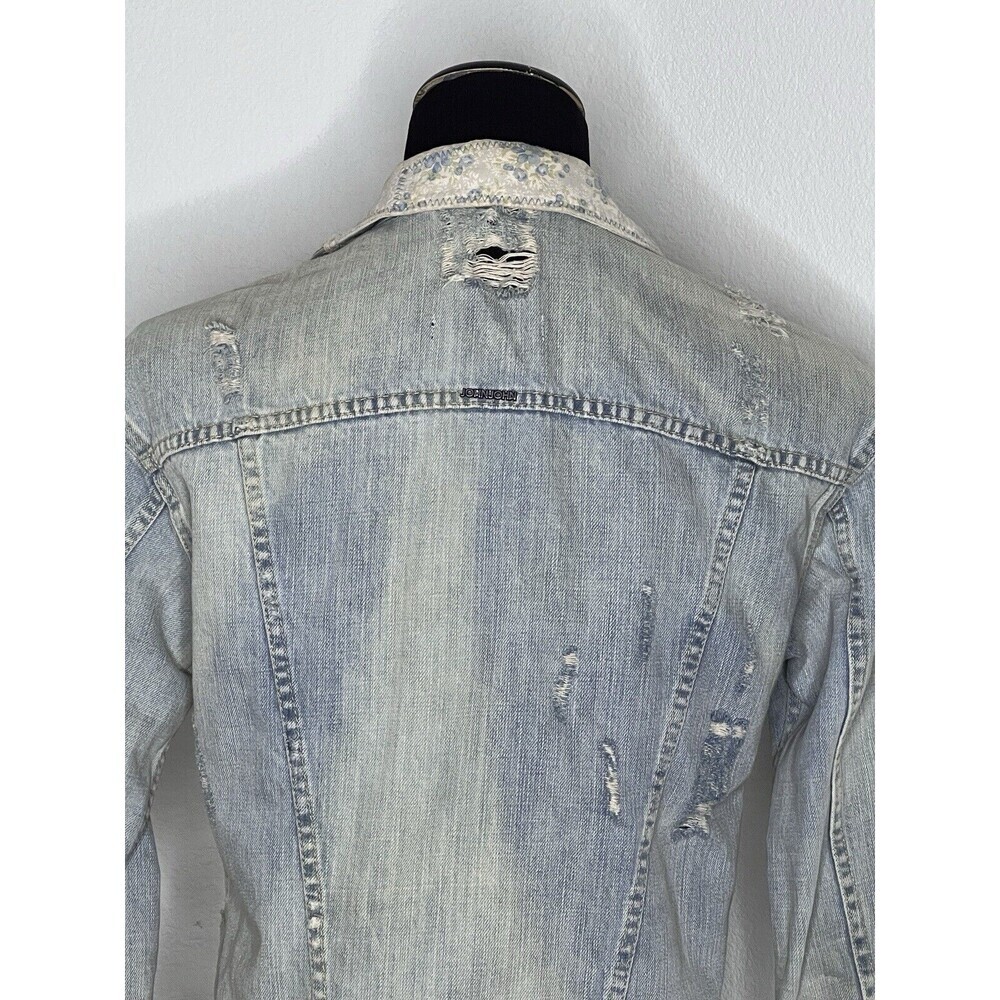John John Denim Jacket‎ Light Wash Small Distressed Made In Heaven - Picture 5 of 11